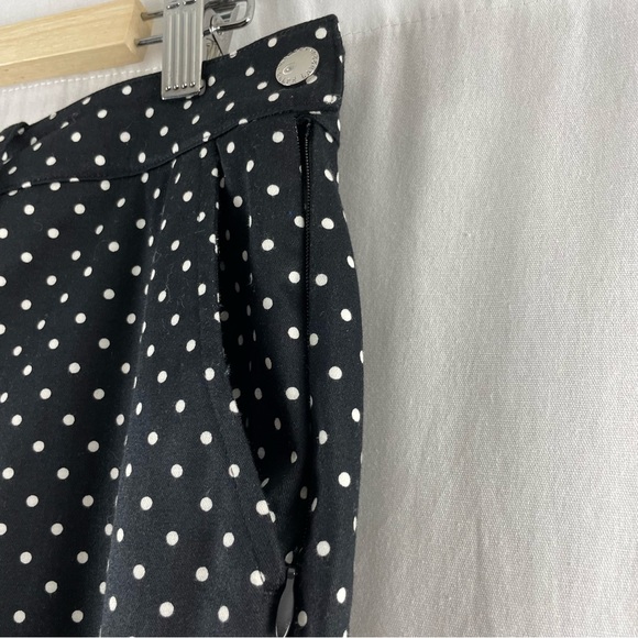 Lauren Ralph Lauren Black with White Polka Dot Ankle Length Pant 10 - Picture 3 of 6